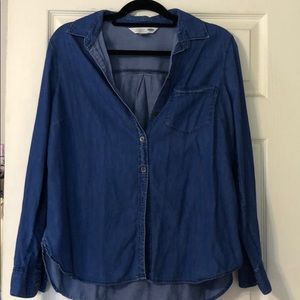 Denim button down